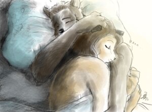 Rating: Safe Score: 0 Tags: anthro bedding bedding_background canid canine canis domestic_cat duo e621 felid feline felis female hug love male mammal naaby romantic romantic_couple toony wolf User: bunchy7s