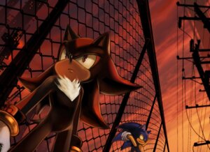 Rating: Safe Score: 0 Tags: against_fence against_surface anthro black_body black_fur blue_body blue_fur chain-link_fence chest_tuft city clothing duo e621 eulipotyphlan fence fur gloves handwear hedgehog male mammal nashico623 power_lines sega shadow_the_hedgehog sonic_the_hedgehog sonic_the_hedgehog_(series) sunset tuft utility_pole User: bunchy7s