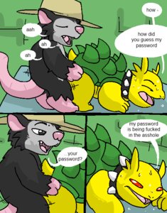 Rating: Explicit Score: 0 Tags: aliasing american_opossum anal anthro argon_vile bamga clothing comic dialogue digital_media_(artwork) duo e621 english_text fur gaius_(argon_vile) grey_body grey_fur hat headgear headwear interspecies male male/male male_penetrated male_penetrating male_penetrating_male mammal marsupial massage multiple_scenes penetration profanity red_eyes reptile scalie sex tail text turtle virginia_opossum wereturtle yellow_body User: bunchy7s