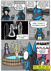 Rating: Explicit Score: 0 Tags: 2boys 2girls artist_request breasts color comic dialog english_text female human interspecies lucario male nude pokemon pokemon_(species) pokemon_dppt queen_rin rule34 sir_aaron speech_bubble text towel water User: bunchy7s