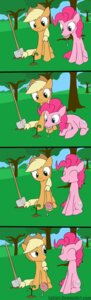 Rating: Safe Score: 0 Tags: 2012 absurd_res applejack_(mlp) blue_eyes candy clothing comic cowboy_hat cutie_mark dessert duo e621 earth_pony equid equine female feral food friendship_is_magic green_eyes hasbro hat headgear headwear hi_res horse loceri lollipop mammal my_little_pony outside pinkie_pie_(mlp) plant pony quadruped shovel tail tools tree wood User: bunchy7s