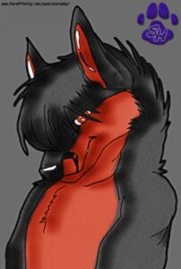 Rating: Safe Score: 0 Tags: anthro black_body black_fur black_hair black_nose canid canine e621 footprint fox fur grey_background hair half-length_portrait hi_res looking_at_viewer male mammal mavy no_pupils nude pawprint portrait red_body red_eyes red_fur scraddy short_hair simple_background solo User: bunchy7s