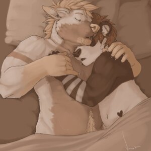 Rating: Safe Score: 0 Tags: 1:1 ammy anthro bear bed bedding biceps black_body black_fur blanket bodily_fluids body_hair brown_body brown_fur brown_theme bubble claws cuddling duo e621 ear_piercing eyes_closed fur furniture gauged_ear giant_panda hair happy_trail heart_symbol hi_res industrial_piercing lying male male/male mammal muscular neevipanda on_back on_bed on_side piercing romantic romantic_couple sleeping slightly_chubby snot snot_bubble tattoo voondahbayosh white_body white_fur User: bunchy7s