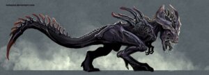 Rating: Safe Score: 0 Tags: 2012 abstract_background alien alien_(franchise) ambiguous_gender barefoot biped black_body blade bodily_fluids detailed dinosaur drooling e621 eyeless feet feral grey_background hi_res inner_mouth monster nebezial nude open_mouth paws prehistoric_species reptile saliva saliva_string scalie sharp_teeth side_view simple_background solo standing tail tail_blade teeth text url weapon_tail xenomorph User: bunchy7s