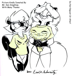 Rating: Questionable Score: 0 Tags: 2002 anthro bandai_namco big_breasts black_and_white bottomless breast_size_difference breasts canid canine clothed clothing clothing_pull comparing comparing_breasts digimon digimon_(species) duo e621 english_text eric_schwartz eyewear female fluffy fluffy_tail fox glasses gloves_(marking) mammal markings mephitid monochrome renamon sabrina_(sabrina_online) sabrina_online sheila_vixen shirt shirt_pull simple_background sketch skunk smile smirk striped_skunk tail text topwear topwear_pull white_background User: bunchy7s