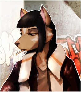 Rating: Safe Score: 0 Tags: anthro black_hair black_nose canid canine cigarette clothed clothing detailed detailed_background e621 female fox graffiti haibane_renmei hair jacket mammal reki shirt smoking solo svartvarg toony topwear User: bunchy7s Rating: Safe Score: 0 Tags: anthro black_hair black_nose canid canine cigarette clothed clothing detailed detailed_background e621 female fox graffiti haibane_renmei hair jacket mammal reki shirt smoking solo svartvarg toony topwear User: bunchy7s