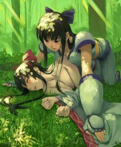 Rating: Questionable Score: 0 Tags: all_fours blush bow breast_press breasts brown_hair cleavage closed_eyes dual_persona female fingerless_gloves gloves hairband hairbow lips long_hair lying multiple_females multiple_girls murasaki_nakoruru nakoruru purple_nakoruru rule34 samurai_shodown selfcest sleeping snk tani topless yuri User: bunchy7s