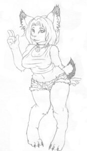 Rating: Safe Score: 0 Tags: anthro bell collar dktorzi e621 felid feline female hair looking_at_viewer lynx mammal monochrome short_hair solo vivi_(malis) User: bunchy7s