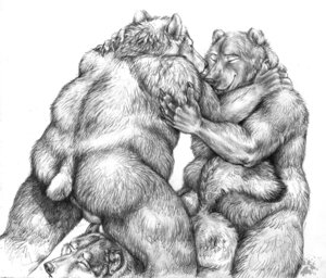 Rating: Explicit Score: 0 Tags: 2010 5_fingers anal anal_penetration anthro anus balls balls_deep barely_visible_anus barely_visible_balls barely_visible_genitalia bear belly_tuft blotch canid canine canis domestic_dog e621 eyes_closed fingers genitals graphite_(artwork) greyscale group group_sex happy happy_sex head_tuft humanoid_hands inner_ear_fluff interspecies logo looking_pleasured male male/male male_penetrated male_penetrating male_penetrating_male mammal monochrome obese overweight penetration penile scratches_volume_4 sex side_view simple_background tail tail_tuft threesome traditional_media_(artwork) trio tuft white_background User: bunchy7s