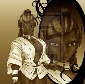 Rating: Questionable Score: 0 Tags: breasts brown_skin dark_skin drow elf female madpuffins perky_breasts rule34 wavy_hair User: bunchy7s