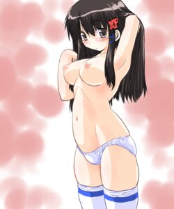 Rating: Questionable Score: 0 Tags: 1girls armpits blush breasts brown_eyes dd_(artist) female long_hair nipples os-tan panties pointy_chin rule34 solo striped thighhighs topless underwear xp-tan User: bunchy7s