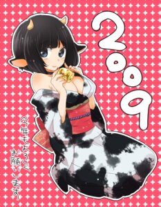 Rating: Questionable Score: 0 Tags: 2009 animal_humanoid animal_print asian_clothing bell bell_choker black_hair blue_eyes bovid bovid_horn bovid_humanoid bovine bovine_horn bovine_humanoid breasts cattle_humanoid chinese_zodiac choker cleavage clothed clothing cow_horn cow_print e621 east_asian_clothing female hair holidays horn horned_humanoid humanoid japanese_clothing japanese_text jewelry kimono kneeling machiko_(beard) mammal mammal_humanoid necklace new_year pattern_background simple_background smile solo text translation_request year_of_the_ox User: bunchy7s