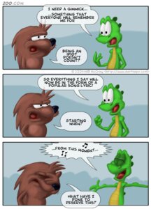 Rating: Safe Score: 0 Tags: 2004 anthro apo_(zoodotcom) comic dialogue duo e621 english_text lizard male matt_mccray musical_note musical_symbol reptile scalie singing stan_(zoodotcom) symbol text User: bunchy7s