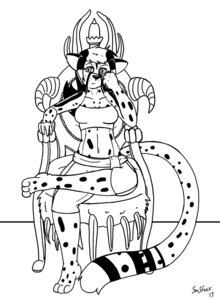 Rating: Safe Score: 0 Tags: cheetah e621 felid feline female jane_(gamerfox) king_cheetah mammal monochrome simple_background sitting smsfoxx solo white_background User: bunchy7s