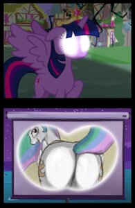 Rating: Questionable Score: 0 Tags: 2013 big_butt butt crown cutie_mark duo e621 equid equine feathered_wings feathers female feral friendship_is_magic fur hair hasbro headgear hi_res horn humor john_joseco looking_at_viewer looking_back mammal multicolored_hair my_little_pony mythological_creature mythological_equine mythology princess_celestia_(mlp) projector_eyes projector_screen purple_body purple_fur purple_hair smile twilight_sparkle_(mlp) two_tone_hair winged_unicorn wings User: bunchy7s