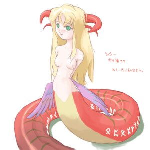 Rating: Explicit Score: 0 Tags: 1girls artist_request blonde_hair blush breasts breath_of_fire breath_of_fire_iii female green_eyes horns lamia monster_girl myria naga nipples nude rule34 small_breasts solo translation_request wings User: bunchy7s