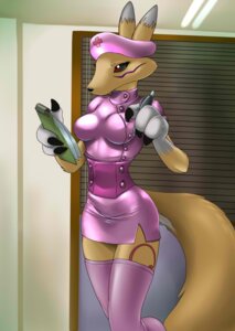 Rating: Safe Score: 0 Tags: 3_fingers anthro bandai_namco black_nose black_sclera breasts canid canine claws clipboard clothing digimon digimon_(species) dual_holding e621 facial_markings female fingers fur hat head_markings headgear headwear holding_clipboard holding_object holding_pen holding_writing_utensil kandlin latex latex_clothing latex_legwear latex_stockings legwear mammal markings medical nurse nurse_clothing nurse_hat nurse_headwear nurse_uniform orange_body orange_fur pen red_cross red_eyes renamon solo stockings tail uniform white_body white_fur writing_utensil yellow_body yellow_fur User: bunchy7s