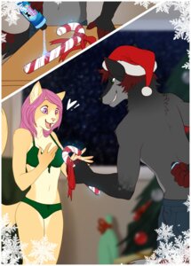 Rating: Questionable Score: 0 Tags: absurd_res anthro bimbo_4_a_day bra candy candy_cane canid canine canis christmas christmas_clothing christmas_headwear clothed clothing dessert digital_media_(artwork) duo e621 exclamation_point felid female food hat headgear headwear heart_symbol hi_res holidays male mammal panic-panic panties piranhapettingzoo santa_hat tail topless underwear victoria_(feline) wolf User: bunchy7s
