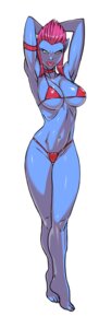Rating: Questionable Score: 0 Tags: 1girls armband arms_behind_head arms_up bikini blue_skin breasts cleavage evelynn female ganassa league_of_legends pink_hair pointy_ears rule34 solo straight_hair swimsuit white_background yellow_eyes User: bunchy7s