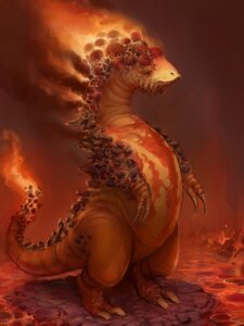 Rating: Safe Score: 0 Tags: ambiguous_gender detailed detailed_background e621 feral fire flaming_tail generation_1_pokemon hi_res lava magmar nintendo pokemon pokemon_(species) realistic solo soupandbutter tail warm_colors what_has_science_done User: bunchy7s