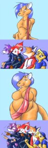 Rating: Questionable Score: 0 Tags: 4koma anthro canid canine clothed clothing comic e621 emaciated emaciated_anthro emaciated_female female four_frame_image fox group hi_res mammal meme overweight parody reaction_guys reaction_image skimpy skinny tail unknown_artist zero_(kitsunezero) User: bunchy7s