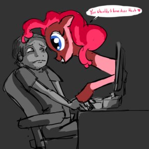 Rating: Questionable Score: 0 Tags: 1:1 2011 blue_eyes caught_in_the_act chair computer computer_mouse desk dialogue duo e621 earth_pony electronics english_text equid equine female feral friendship_is_magic fur furniture hair hasbro headphones heart_symbol horse human male mammal meme my_little_pony pink_body pink_fur pink_hair pinkie_pie_(mlp) pony restricted_palette samutoka table text tissue uhoh User: bunchy7s