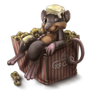 Rating: Safe Score: 0 Tags: 1:1 ambiguous_gender anthro butter dairy_products e621 food mammal murid murine one_eye_closed popcorn rat rodent silverfox5213 simple_background solo tail toony white_background wink User: bunchy7s