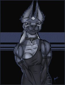 Rating: Safe Score: 0 Tags: anthro blue_eyes breasts cleavage clothed clothing collar cyera dress e621 female gloves half-length_portrait handwear krinkels muscular muscular_anthro muscular_female piercing portrait solo User: bunchy7s