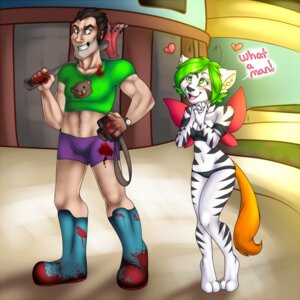 Rating: Questionable Score: 0 Tags: 1:1 anthro beep_(character) blood bodily_fluids breasts capcom clothed clothing dead_rising digital_media_(artwork) duo e621 felid female fivel frank_west fur heart_symbol human hybrid male mammal meme pantherine pedobear piercing skimpy tail tiger weapon white_body white_fur User: bunchy7s