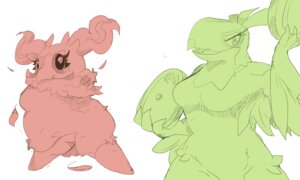 Rating: Questionable Score: 0 Tags: 5:3 anthro aromatisse avian breasts claws duo e621 feathers female generation_6_pokemon hawlucha hi_res looking_at_viewer nintendo non-mammal_breasts pokemon pokemon_(species) shamelesss slightly_chubby standing weights User: bunchy7s