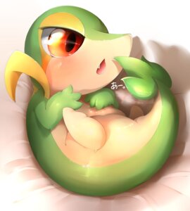 Rating: Safe Score: 0 Tags: ambiguous_gender bed_sheet bedding blush e621 generation_5_pokemon half-closed_eyes hi_res lying narrowed_eyes nekokagebevil nintendo on_back open_mouth pokemon pokemon_(species) red_eyes snivy solo squish tail teeth thick_tail User: bunchy7s