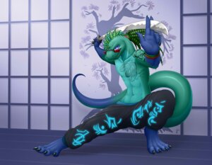 Rating: Safe Score: 0 Tags: 4_toes anthro biceps big_muscles bottomwear claws clothed clothing dojo dreadlocks e621 feet fight fighting_pose gecko glowing hindpaw japanese katana lizard looking_at_viewer male melee_weapon muscular muscular_anthro muscular_male pants paws pinup pose post reptile samurai scalie solo sword tail tattoo toes tokaga tokaga_(character) topless vader-san warrior weapon User: bunchy7s