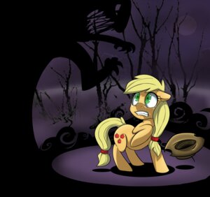 Rating: Safe Score: 0 Tags: absurd_res applejack_(mlp) blonde_hair clothing cowboy_hat duo e621 earth_pony equid equine female feral friendship_is_magic green_eyes hair hasbro hat headgear headwear hi_res horse mammal monster moon my_little_pony night outside pony quadruped scared tail vicse User: bunchy7s
