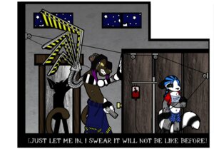 Rating: Safe Score: 0 Tags: anthro being_watched blood bodily_fluids crying detailed_background duo_focus e621 ear_piercing english_text euplerid facial_piercing female fossa glamfur group gun hiding holding_gun holding_object holding_ranged_weapon holding_weapon kaiser labret_piercing lemur lip_piercing looking_at_another male mammal piercing primate push_tyber ranged_weapon ring-tailed_lemur silhouette strepsirrhine surface_piercing tail tears text weapon wings yellow_eyes User: bunchy7s