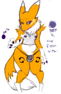 Rating: Questionable Score: 0 Tags: anthro bandai_namco biped black_sclera blush bottomwear bulge canid canine cautioncat clothed clothing digimon digimon_(species) digital_media_(artwork) dipstick_tail e621 fishnet_clothing fishnet_topwear front_view fur gloves_(marking) graphite_(artwork) grey_bottomwear grey_clothing grey_topwear leg_markings male mammal markings midriff mixed_media multicolored_tail neck_tuft nipples panties portrait purple_nipples renamon simple_background sketch socks_(marking) solo standing tail tail_markings three-quarter_portrait topwear traditional_media_(artwork) translucent translucent_clothing translucent_topwear tuft two_tone_tail underwear white_background white_body white_fur yellow_body yellow_fur User: bunchy7s