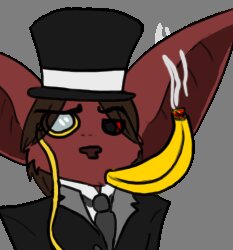 Rating: Safe Score: 0 Tags: 2012 accessory animated animated_gif banana bat black_sclera classy clothed clothing dapper_gent e621 eyewear food fruit fur hat headgear headwear humor i_say jf_goyez low_res male mammal meme monocle necktie plant red_body red_eyes red_fur short_playtime smoke smoking solo suit terribly_british thumbnail top_hat User: bunchy7s