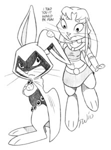 Rating: Safe Score: 0 Tags: 2010 3_toes alternate_species annoyed barefoot bottomwear buckteeth bunny_raven cape cartoon_network clothed clothing dc_comics duo e621 english_text eyebrows eyelashes feet female fur hair hi_res humanoid lagomorph leporid mammal midriff monochrome plantigrade rabbit raven_(dc) robe skirt starfire_(teen_titans) taral_wayne teen_titans teen_titans_(television_series) teeth text toes whiskers User: bunchy7s