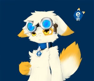 Rating: Safe Score: 0 Tags: anthro blue_background canid canine collar collar_tag e621 eyewear felid fur goggles male mammal manafox mascot_contest simple_background slave solo tail white_body white_fur yellow_eyes User: bunchy7s
