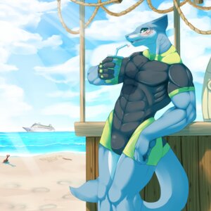 Rating: Safe Score: 0 Tags: 1:1 abs anthro aquatic athletic beach beverage biceps big_muscles biped blush bulge clothing cloud detailed_background e621 fin fish food gloves green_eyes grey_body grey_skin handwear hi_res looking_at_viewer male muscular muscular_anthro muscular_male open_mouth outside pecs pose redwolfxiii sand sea seaside shark ship sky solo standing swimwear tattoo tongue vehicle water watercraft wetsuit User: bunchy7s