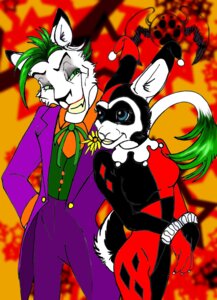 Rating: Safe Score: 0 Tags: anthro batman_(series) dc_comics duo e621 felid female harley_quinn hi_res lagomorph leporid lion male mammal pantherine rabbit tail the_joker unknown_artist User: bunchy7s