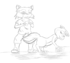 Rating: Explicit Score: 0 Tags: chipmunk clothing cody_(character) duo e621 erection fluffy fluffy_tail genitals ground_squirrel male male/male mammal monochrome nude penis presenting procyonid raccoon rodent sciurid simple_background tail unknown_artist white_background young zander_(character) User: bunchy7s