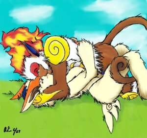 Rating: Explicit Score: 0 Tags: anthro breasts color day female fiery_hair fire fur furry infernape interspecies male nipples nude outdoors pokemon pokemon_(species) rule34 sex side_view straight tagme victini User: bunchy7s