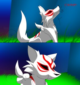 Rating: Questionable Score: 0 Tags: 2008 amaterasu_(okami) ambiguous_gender ambiguous_pred ambiguous_prey biting_sound_effect canid canine canis capcom clover_studio comic deity digital_media_(artwork) e621 english_text eyeofcalamity feral fur grass mammal multicolored_body multicolored_fur offscreen_character okami_(capcom) onomatopoeia oral_vore plant poncle red_body red_fur sharp_teeth solo sound_effects tail teeth text two_panel_image two_tone_body two_tone_fur vore white_body white_fur wolf User: bunchy7s