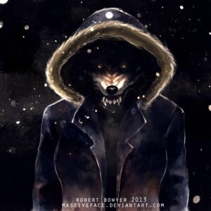 Rating: Safe Score: 0 Tags: 1:1 2013 anthro black_nose canid canine canis clenched_teeth clothing e621 female grin hood looking_at_viewer mammal massiveface night outside sharp_teeth smile snow snowing solo teeth wolf yellow_eyes User: bunchy7s