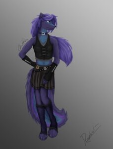 Rating: Safe Score: 0 Tags: anthro biped blue_body blue_fur bottomwear chatin_naidoo clothed clothing collar e621 female fur grey_background hair mammal mephitid multicolored_body multicolored_fur purple_body purple_fur purple_hair raphial simple_background skirt skunk solo standing striped_skunk tail two_tone_body two_tone_fur walking User: bunchy7s