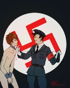 Rating: Explicit Score: 0 Tags: 2boys black_hair bondage bound_wrists clothed_on_nude cmnm collar comedy_central emixoo eric_cartman gay hat imminent_rape imminent_sex kyle_broflovski leash male male_only malesub nude red_hair rule34 slave south_park swastika uniform yaoi User: bunchy7s