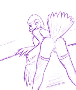 Rating: Explicit Score: 0 Tags: 2011 anthro anus avian beak bent_over biped bird breasts butt diane_evans digital_drawing_(artwork) digital_media_(artwork) e621 feathered_wings feathers female genitals horned_owl looking_back monochrome nipples non-mammal_breasts non-mammal_nipples nude nyar owl presenting presenting_hindquarters purple_and_white raised_tail simple_background sketch smile snowy_owl solo spots tail tail_feathers true_owl vulva white_background wings User: bunchy7s