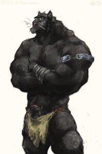 Rating: Explicit Score: 0 Tags: abs anthro aokamidu arby_hcszeool balls bandage belt biceps big_muscles big_penis biped black_body black_fur bodily_fluids bottomwear bulge clothed clothing crossed_arms e621 erection feda:_the_emblem_of_justice felid foreskin fur genital_fluids genitals green_eyes humanoid_genitalia humanoid_penis loincloth male mammal melanistic muscular muscular_anthro muscular_male pantherine pecs penis penis_poking_out pose precum simple_background solo standing topless underwear white_background User: bunchy7s