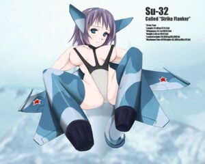 Rating: Questionable Score: 0 Tags: ace_combat airplane blue_eyes breasts female jet large_breasts mecha_musume military ne_hostler one-piece_thong purple_hair rule34 short_hair strike_flanker su-32 tail text User: bunchy7s