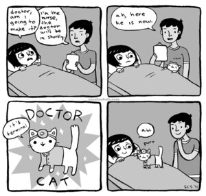 Rating: Safe Score: 0 Tags: bed clipboard clothed clothed_human clothed_male clothing comic dalia_(artist) digital_media_(artwork) doctor domestic_cat e621 felid feline felis female feral furniture greyscale head_mirror holding_clipboard holding_object human humor male mammal medical medical_instrument monochrome nurse patient quadruped scientific_instrument sparkles tail unavailable_at_source uniform User: bunchy7s